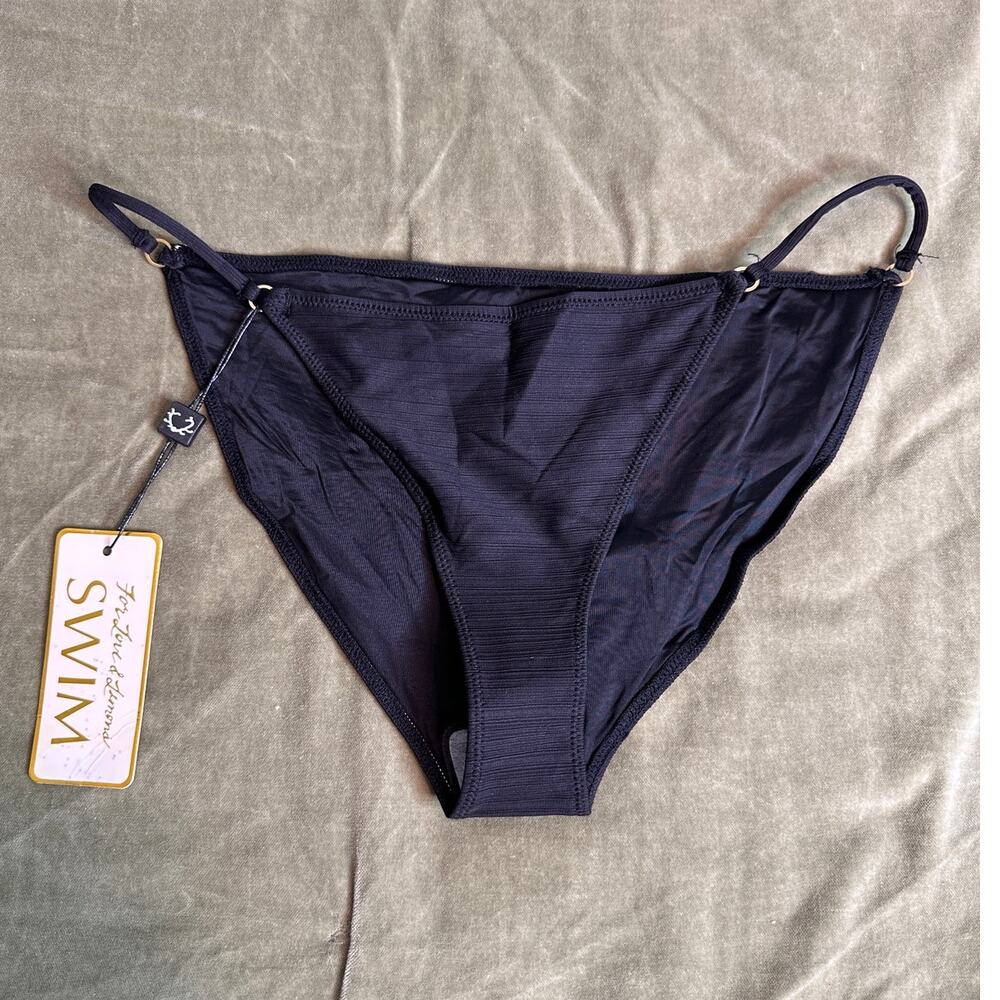 NWT For Love & Lemons Black Bikini Bottom Gold O Ring LARGE